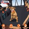 Dog Car Back Seat Cover With Zipper Mesh Window Storage Bags-Seat Protector With Slide Flaps For Cars Trucks SUVs