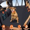 Dog Car Back Seat Cover With Zipper Mesh Window Storage Bags-Seat Protector With Slide Flaps For Cars Trucks SUVs