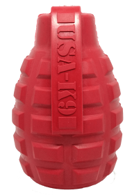 USA-K9 Grenade Durable Rubber Chew Toy & Treat Dispenser