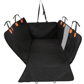 Dog Car Back Seat Cover With Zipper Mesh Window Storage Bags-Seat Protector With Slide Flaps For Cars Trucks SUVs