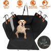 Dog Car Back Seat Cover With Zipper Mesh Window Storage Bags-Seat Protector With Slide Flaps For Cars Trucks SUVs