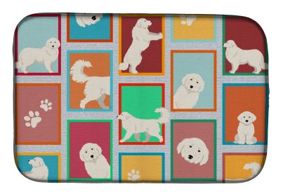 Lots of Great Pyrenees Dish Drying Mat Absorbent Dish Drying Mat Pad for Kitchen Counter Dish Drainer Mat for Countertop, 14 x 21", Multicolor