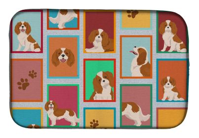 Lots of Blenheim Cavalier Spaniel Dish Drying Mat Absorbent Dish Drying Mat Pad for Kitchen Counter Dish Drainer Mat for Countertop, 14 x 21"