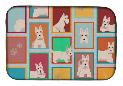Lots of Wheaten Scottish Terrier Dish Drying Mat Absorbent Dish Drying Mat Pad for Kitchen Counter Dish Drainer Mat for Countertop, 14 x 21"