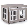 Dog Crate Furniture with Sliding Barn Door for Small Medium Dogs