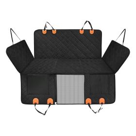 Dog Car Seat Cover For Back Seat with Side Flap Mesh Window Storage