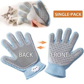 2-in-1 Pet Grooming Glove - Double-Sided Deshedding & Massage Brush For Dogs, Removes Loose Hair From Fur & Furniture, Ultra-Soft Easy-Clean M