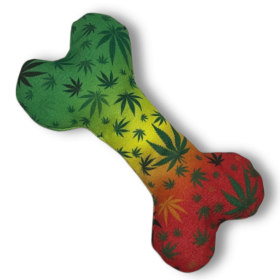 Cute Stuffed Rasta Leaf Bone Dog Toy, Funny Squeaky Weed Toy, Cool Plush Novelty 420 Gift for for Puppies & Small
