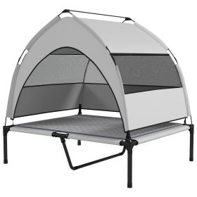 Portable Outside Raised Pet Cot with Cooling Pad, Storage Bag, 36" x 29.5" x 35"