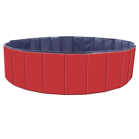 Foldable Pet Swimming Pool PVC Kiddie Baby Dog (Color: Red)