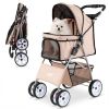 4 Wheel Pet Stroller for Small Dogs up to 33 LBS