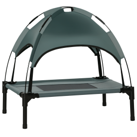 Elevated Dog Bed with Removable Canopy, Outdoor Dog Cot with UV Protection Canopy Shade, 24 inch Pet Bed for Camping, Gray (Option: Grey-560x100x130 mm)