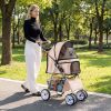 4 Wheel Pet Stroller for Small Dogs up to 33 LBS