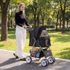 4 Wheel Pet Stroller for Small Dogs up to 33 LBS