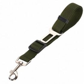 High Quality Durable Dog Vehicle Tether- Nylon Adjustable Car Safety Belt (Option: Army Green)