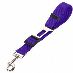 High Quality Durable Dog Vehicle Tether- Nylon Adjustable Car Safety Belt (Option: Purple)