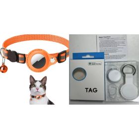 Air Tag Holder Collar, Small dogs/Puppies (Option: Orange set1)
