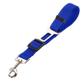 High Quality Durable Dog Vehicle Tether- Nylon Adjustable Car Safety Belt (Option: Blue)